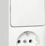 GIRA 417613 Steckdosen-Kombination Aufputz IP20 1-fach, Wechselschalter, senkrecht | reinweiß