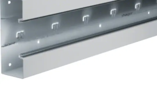 HAGER BRS6517017035 tehalit Brüstungskanal-Unterteil 80 mm, Stahlblech | lichtgrau | 68x170 mm