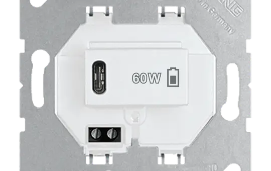 JUNG USBPD60CWW USB-Ladegerät 60 W, 1 x USB-C | alpinweiß