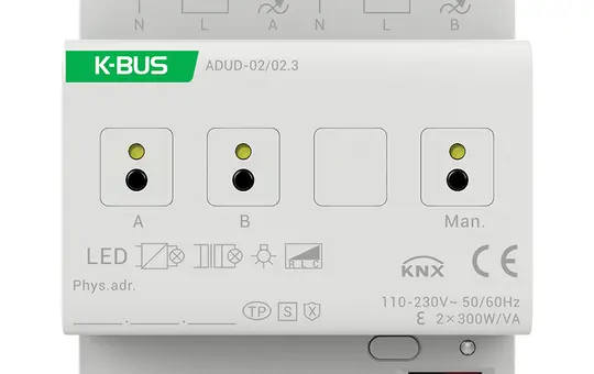 GVS ADUD-02/02.3 KNX Universal-Dimmaktor 2-fach, KNX-Secure