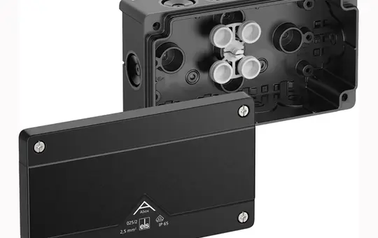 SPELSBERG Abox 025/2-L/sw Abzweigkasten ohne Klemmen doppelt | schwarz | 2,5 mm²