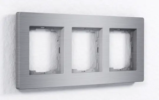 ENERTEX 1178-03-al Abdeckrahmen 3-fach | alu gebürstet