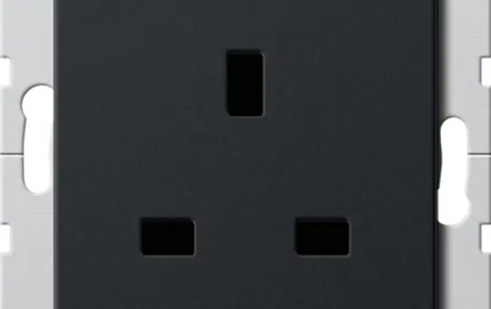 GIRA 2776005 internationale Steckdose System 55 GB, Berührungsschutz | schwarz matt