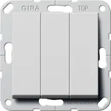 GIRA 2830015 Wippschalter System 55 Ausschalter, 3-polig, GB | grau matt