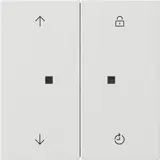 GIRA 5492112 eNet Funk Bedienaufsatz Flächenschalter 2-fach, Pfeile | reinweiß glänzend