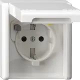 GIRA 267739 FI-Schutzsteckdose WG AP 30 mA, mit Klappdeckel, Shutter, Einzelmontage | reinweiß