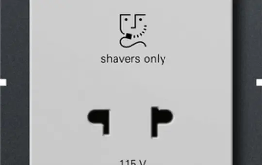 GIRA 2820015 Rasiersteckdose System 55 2-fach, ohne Mittelsteg | grau matt