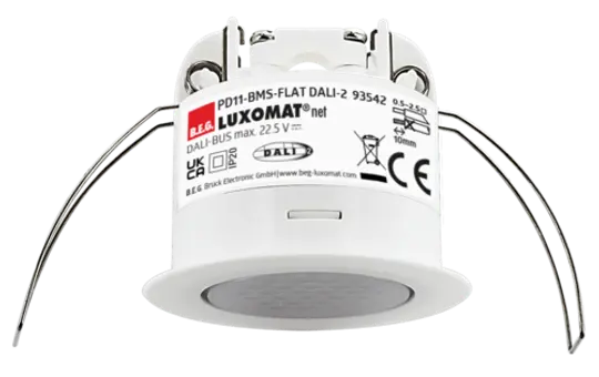 B.E.G. 93542 DALI-2 Deckenpräsenzmelder PD11-BMS-FLAT-DE weiß matt