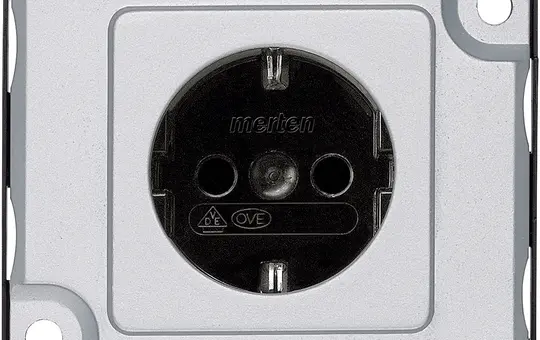 MERTEN MEG2400-7060 SCHUKO-Steckdose PANZER Berührungsschutz, Schraubliftklemmen | mattsilber