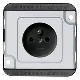 MERTEN MEG2500-7060 internationale Steckdose PANZER FR/BE, Berührungsschutz | mattsilber