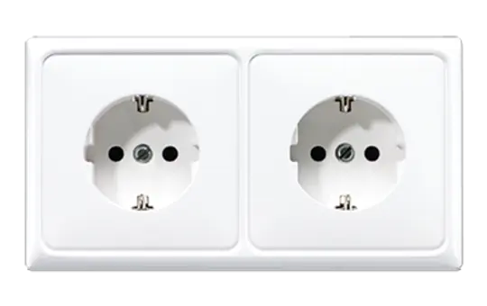 JUNG CD522BFWW Kabelkanal-SCHUKO-Steckdose CD 2-fach, Thermoplast | alpinweiß