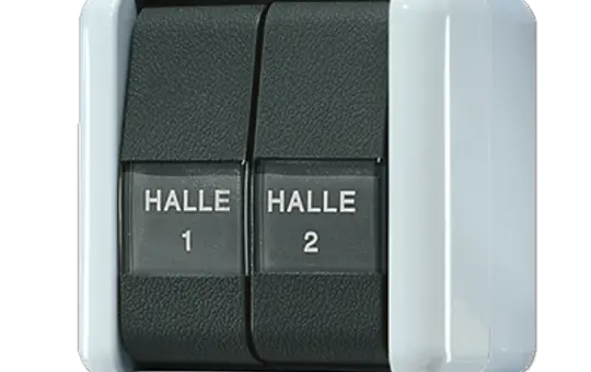 JUNG 835NAW Taster Serie WG 800 2 Schließer, Schriftfeld