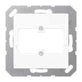 JUNG A569-21ACSWW Modular-Jack-Abdeckung Serie A 2-fach, Schriftfeld, Reichle + De Massari | alpinweiß