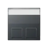 JUNG A569-30BFPLANM Modular-Jack-Abdeckung Serie A 2-fach, Schriftfeld, 30° | anthrazit matt