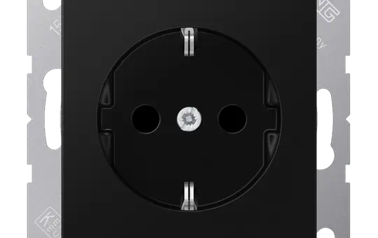 JUNG A1520BFKISWM SCHUKO-Steckdose A/AS Berührungsschutz, Thermoplast | graphitschwarz matt