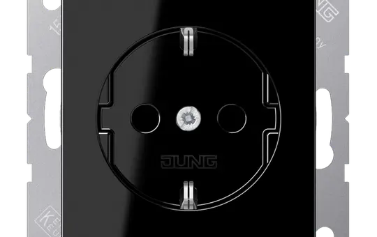 JUNG A1520NBFSW SCHUKO-Steckdose A/AS Thermoplast, ohne Krallen | schwarz