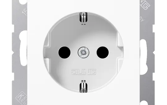 JUNG A1520NKIWW SCHUKO-Steckdose A/AS Berührungsschutz, ohne Krallen | alpinweiß