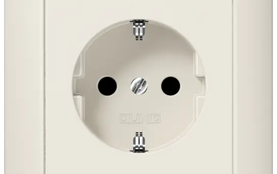 JUNG AS1520NKI SCHUKO-Steckdose AS mit Rahmen, ohne Krallen | weiß