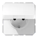 JUNG CD1520NBFKLWW SCHUKO-Steckdose CD Thermoplast, Klappdeckel, ohne Krallen | alpinweiß