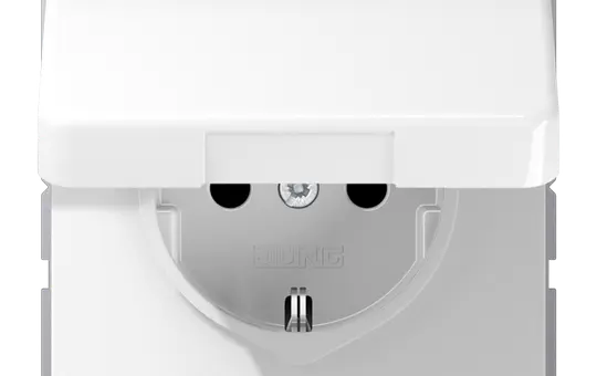 JUNG CD1520NBFKLWW SCHUKO-Steckdose CD Thermoplast, Klappdeckel, ohne Krallen | alpinweiß