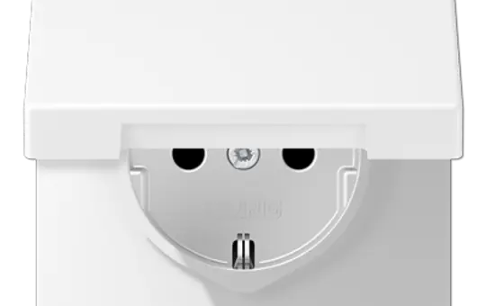 JUNG LS1520BFKLWWM SCHUKO-Steckdose LS selbstschl. Klappdeckel, Thermoplast | schneeweiß matt