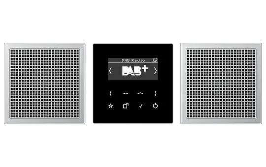 JUNG DABAL2 Unterputzradio-Set Serie LS DAB+, Stereo | aluminium/schwarz
