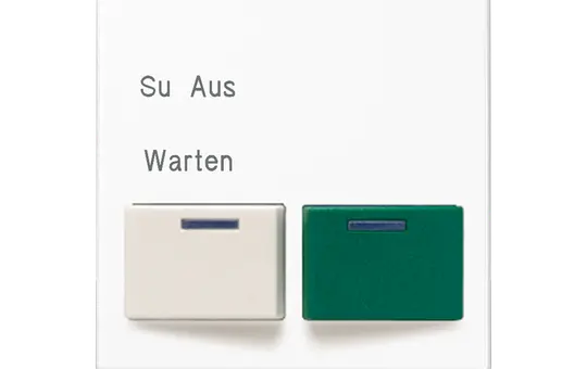 JUNG A642B-2WW Abdeckung Ackermann Serie A/AS Typ 73642 B, Dienstzimmereinheit, weiß, grün | alpinweiß