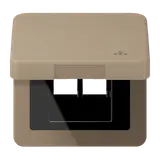 JUNG CD590KLLANGB Klappdeckel mit Zentralplatte Serie CD 1-fach, LAN | gold-bronze