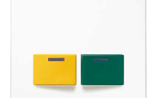 JUNG LS642EWW Abdeckung Ackermann Serie LS Typ 73642 E, gelb, grün | alpinweiß