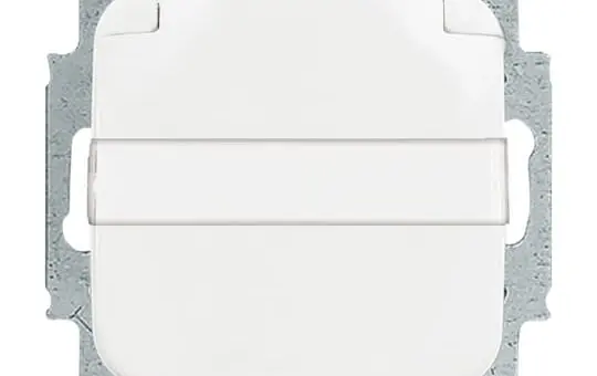 BUSCH-JAEGER 20 EUKN-214 SCHUKO-Steckdose Reflex SI Klappdeckel, Schriftfeld | alpinweiß