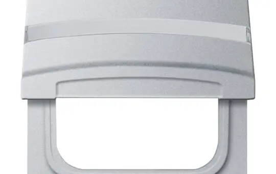 BUSCH-JAEGER 2118 GKN-33 Zwischenring Allwetter 44 Klappdeckel, Schriftfeld | alusilber