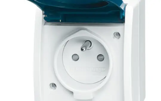 BUSCH-JAEGER 23 MWKS-53-504 SCHUKO-AP-Steckdose Ocean 1-fach, Berührungsschutz, Erdungsstift | grau/blaugrün