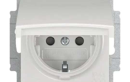 BUSCH-JAEGER 20 EUCKBD-914 SCHUKO-Steckdose Balance Klappdeckel, Berührungsschutz | alpinweiß