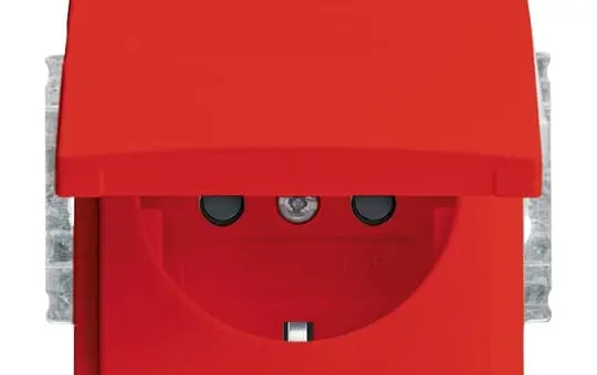 BUSCH-JAEGER 20 EUKB-917 EDV-Steckdose Balance Klappdeckel, Berührungsschutz | rot