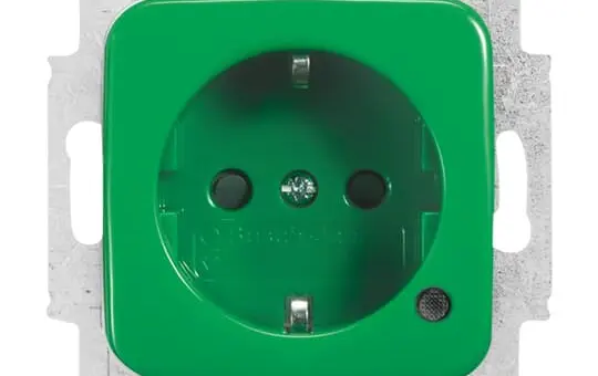 BUSCH-JAEGER 20 EUCBL-13-212-101 EDV-Steckdose Reflex SI Kontrolllicht, Berührungsschutz | grün