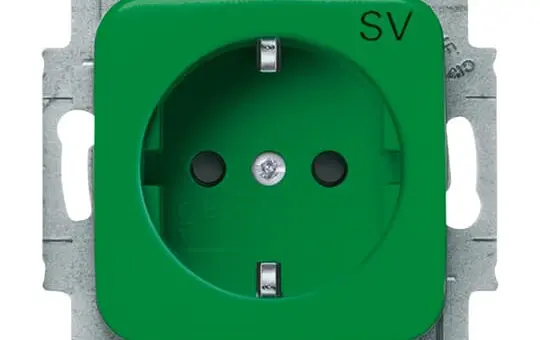 BUSCH-JAEGER 20 EUCKS-13-212-101 EDV-Steckdose Reflex SI Berührungsschutz | grün