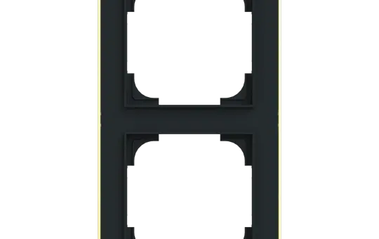 BUSCH-JAEGER 1722-453M Abdeckrahmen art linear 2-fach | schwarz matt/gold