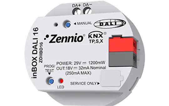 ZENNIO ZDIIBD16 KNX-DALI Interface inBOX 1-fach, 16 Gruppen