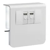 HAGER SL200809079016 Geräteträger für Sockelleistenkanal Datenanschluss Cat.6A 2-fach | verkehrsweiß | 20x80 mm