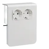 HAGER SL201159009016 Geräteträger für Sockelleistenkanal SCHUKO-Steckdose,2-fach, vorverdrahtet | verkehrsweiß | 20x115 mm