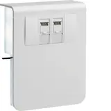 HAGER SL201159079016 Geräteträger für Sockelleistenkanal Datenanschluss Cat.6A 2-fach | verkehrsweiß | 20x115 mm