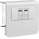 HAGER SL200559079016 Geräteträger für Sockelleistenkanal Datenanschluss Cat.6A | verkehrsweiß | 20x55 mm