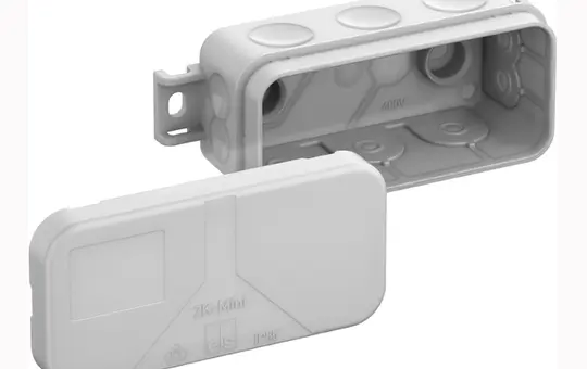 SPELSBERG 2K-Mini AB-L Abzweigdose zur Schnellmontage 89 x 43 x 38 mm, außenliegenden Befestigungsst. | grau