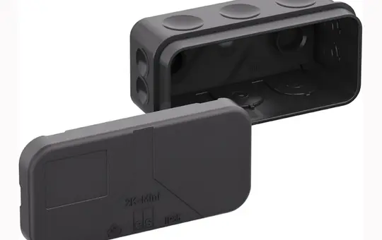 SPELSBERG 2K-Mini-L/sw Abzweigdose zur Schnellmontage 89 x 43 x 38 mm | schwarz