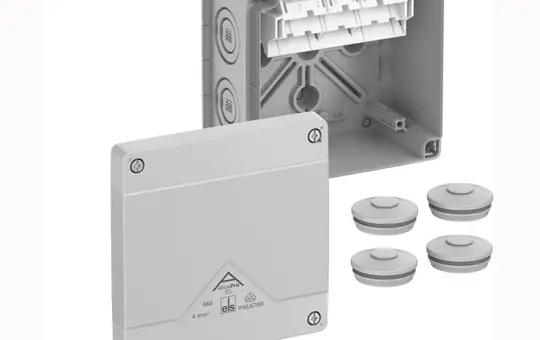 SPELSBERG Abox Pro SL-4² Abzweigkasten m. Kipphebelkl. Standard, hochliegende Klemmen | grau | 4 mm²