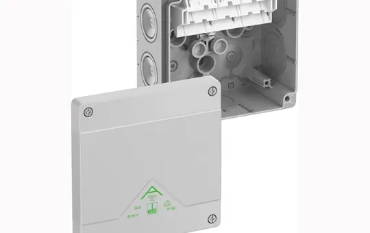 SPELSBERG Abox SL-4² Abzweigkasten m. Kipphebelklemmen Standard, hochliegende Klemmen | grau | 4 mm²
