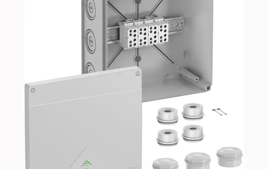 SPELSBERG Abox HA 350 Abzweigkasten m. Schraubklemmen auf Hutschiene | grau | 35 mm²