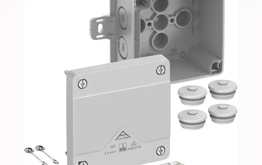 SPELSBERG Abox Pro 025 AB-2,5² Abzweigkasten m. Steckkl. mit außenliegende Befestigungsstellen | grau | 2,5 mm²