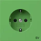 GIRA 4453707 EDV SCHUKO-Steckdose System Fläche SV, Shutter | grün