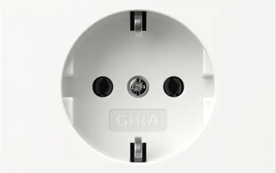 GIRA 418870 SCHUKO-Steckdose System Fläche Steckklemmen | reinweiß glänzend